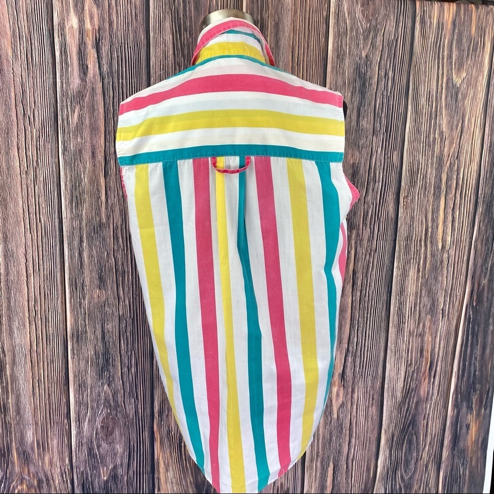 Vintage 90's Simply Basic Candy Stripe Button Down - image 4
